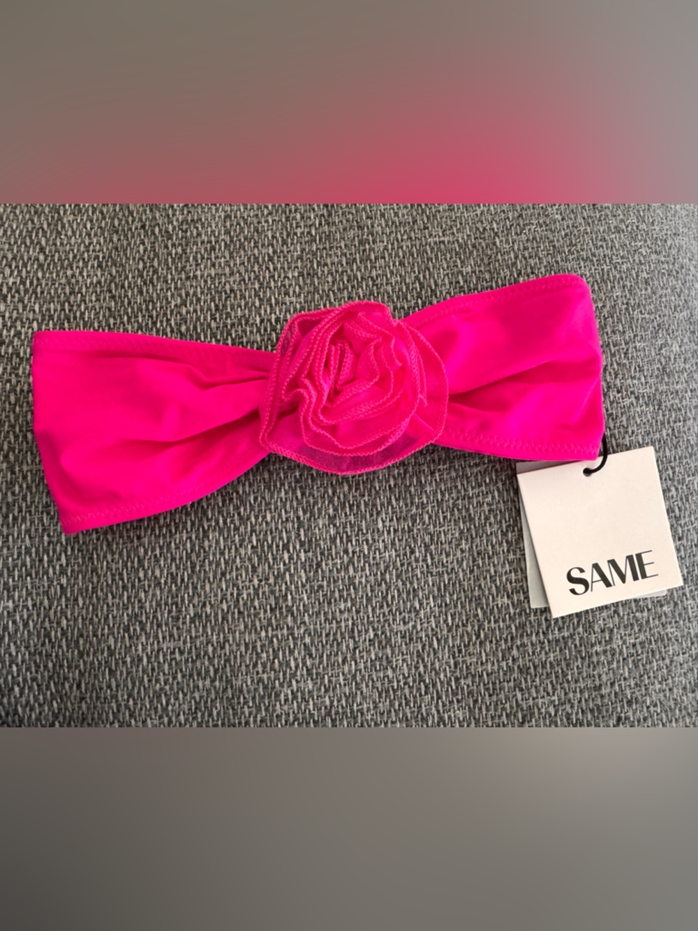 SAME Hot Pink Floral Stretch Headband
